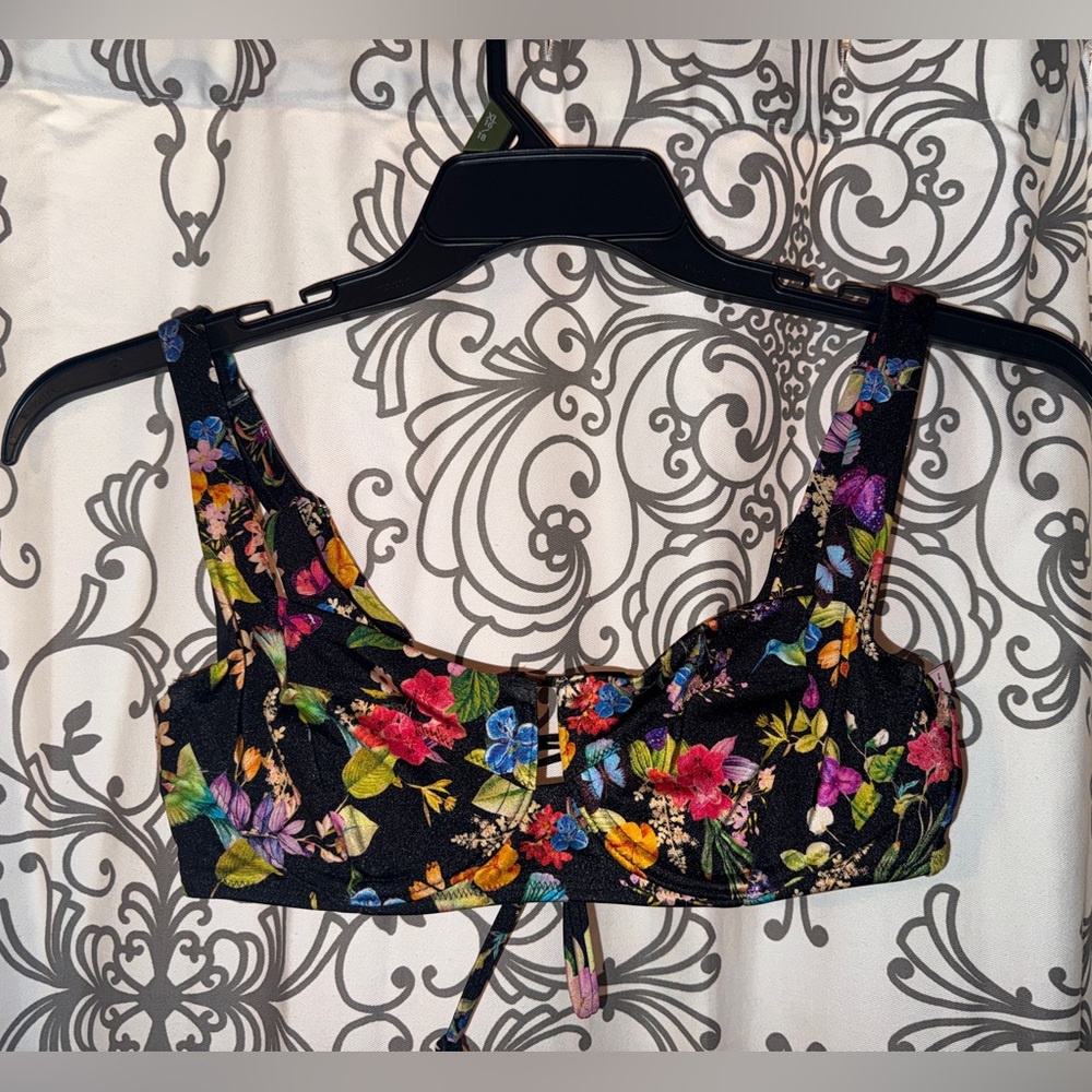 Victorias Secret Floral Black Women's Balconette Bikini Top